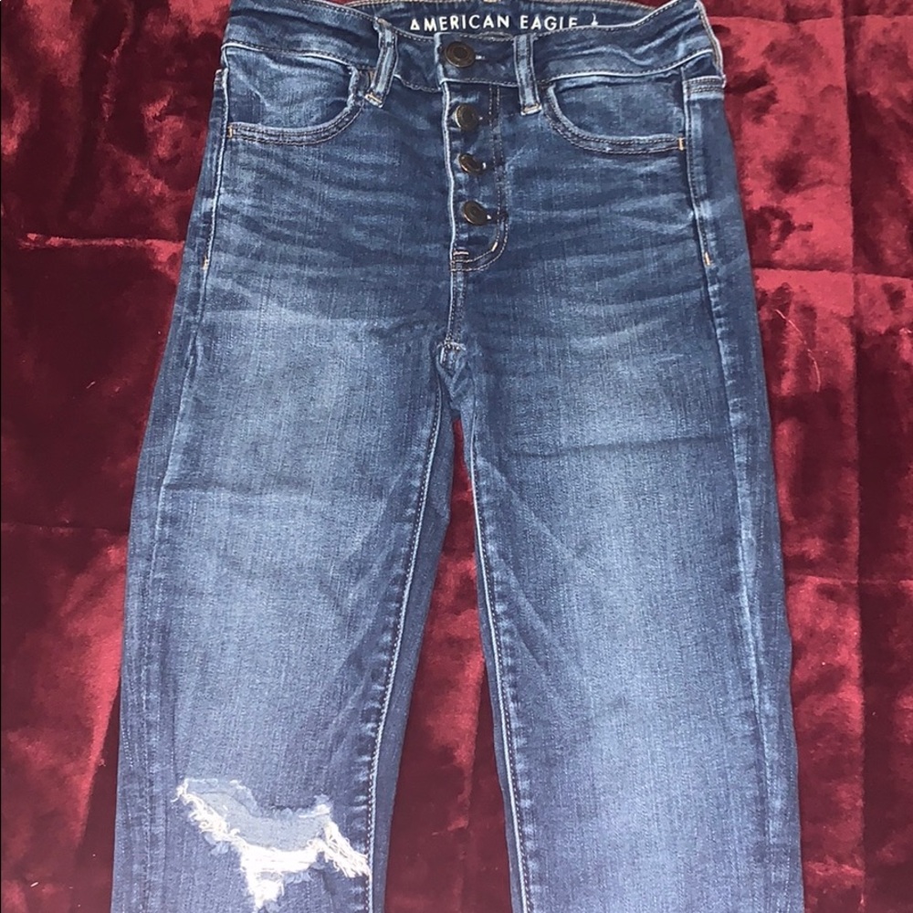 High waisted stretchy jeans